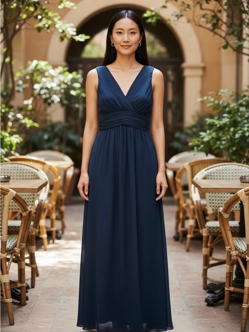 modcloth blue dress Sleeveless V-Neck Maxi in Navy Ebay